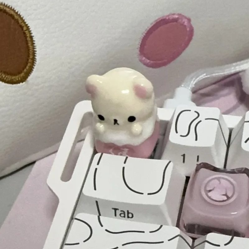 Desk Setup Equipment - Teclas Kawaii Rilakkuma, Tecla Artesanal de