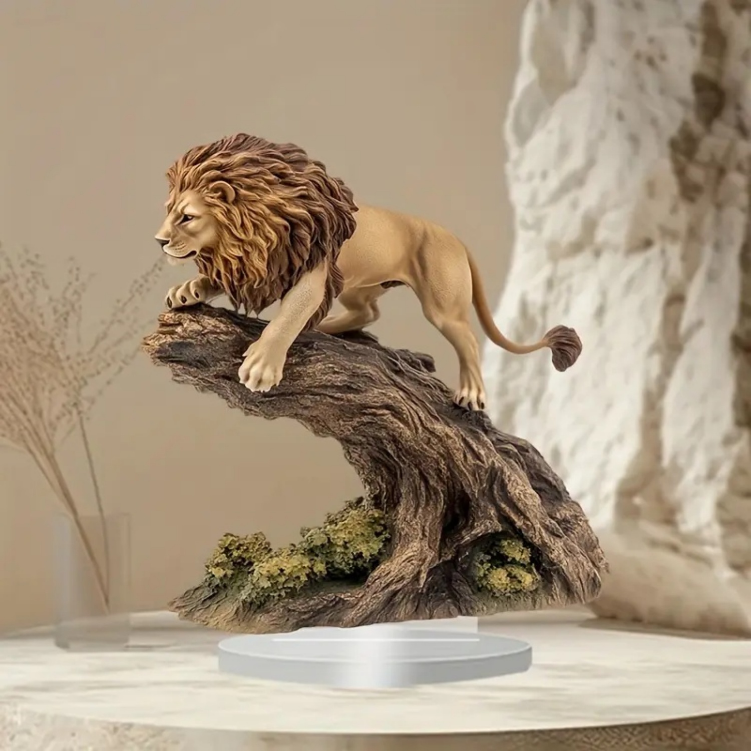 Estatua de león masculino, est - Desk Setup Equipment reseña y precio