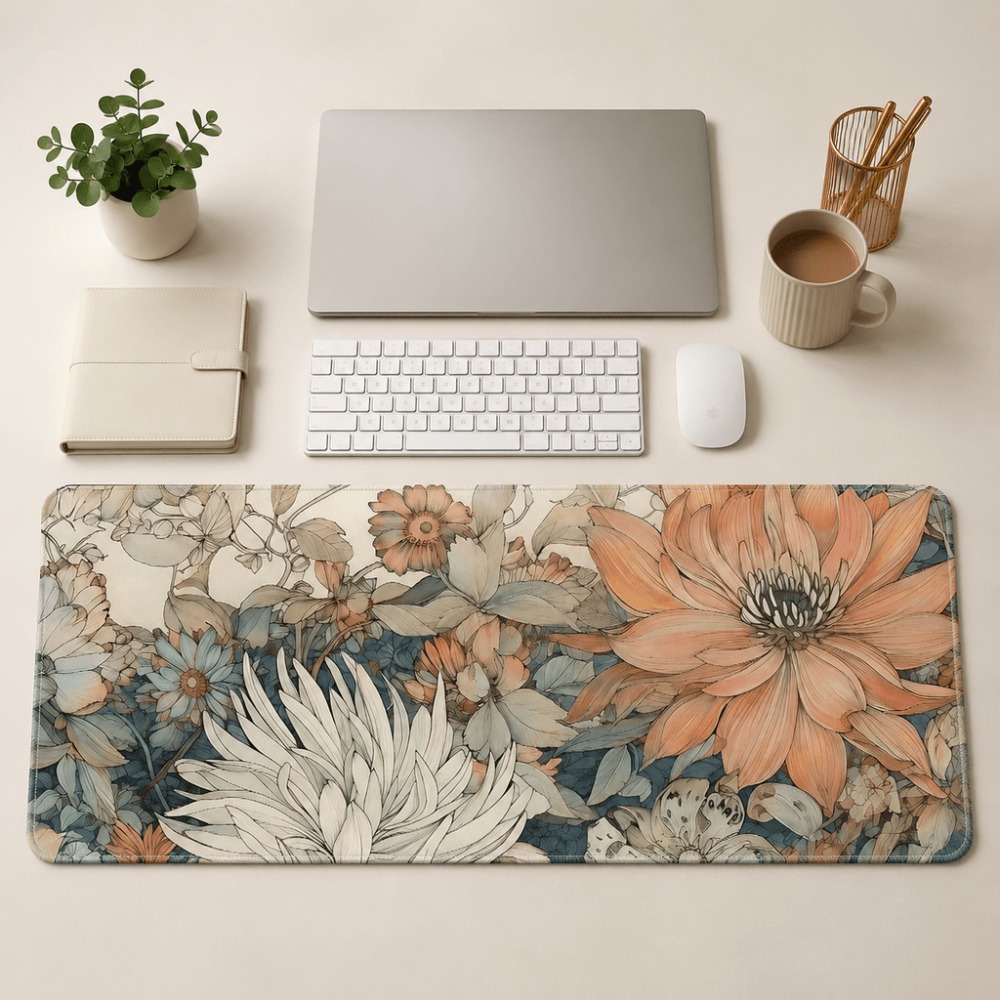 Mantel individual retro floral - Desk Setup With Plants reseña y precio